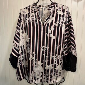 Floral Striped Women's Top